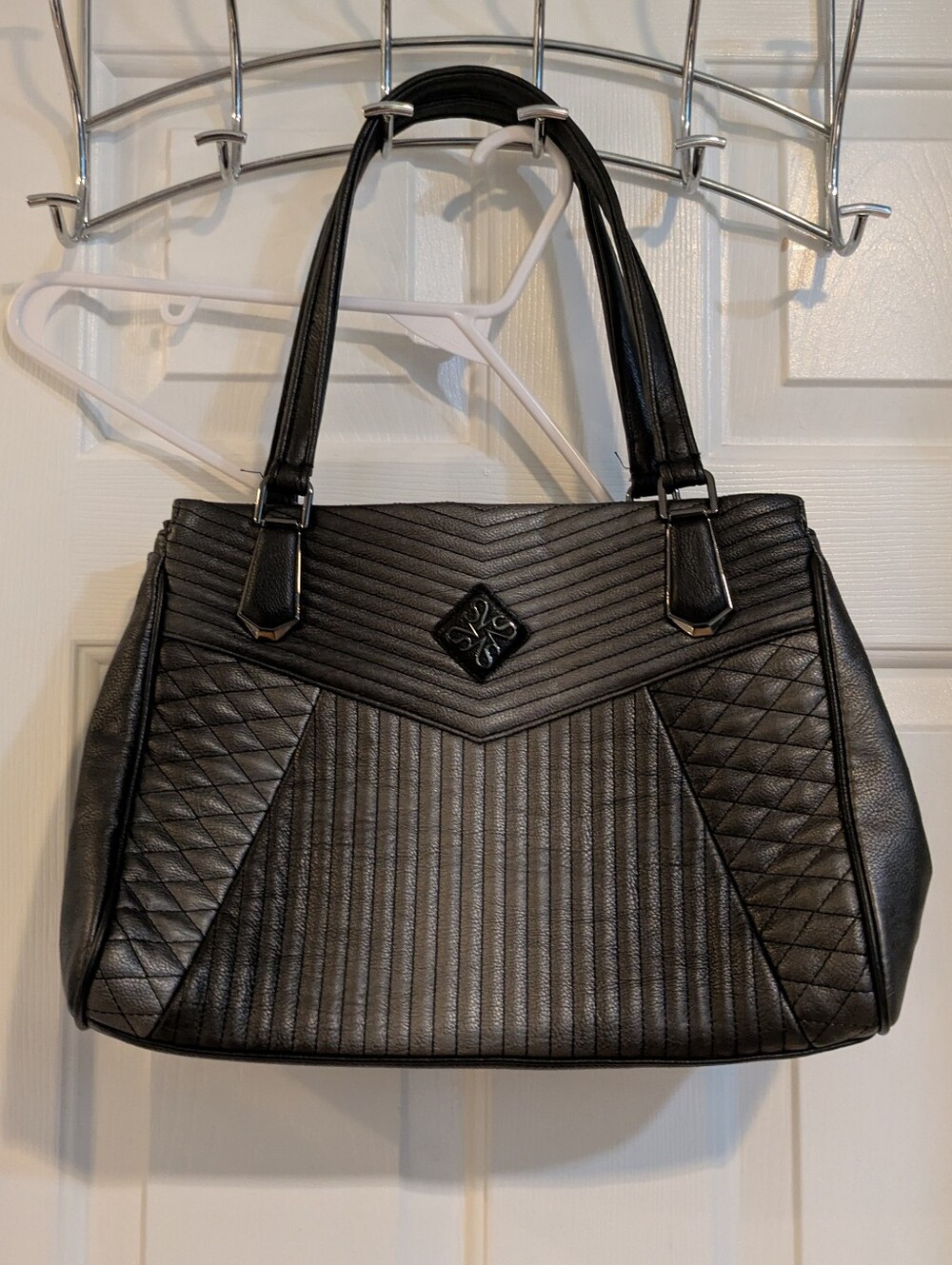 Black Quilted Tote Handbag